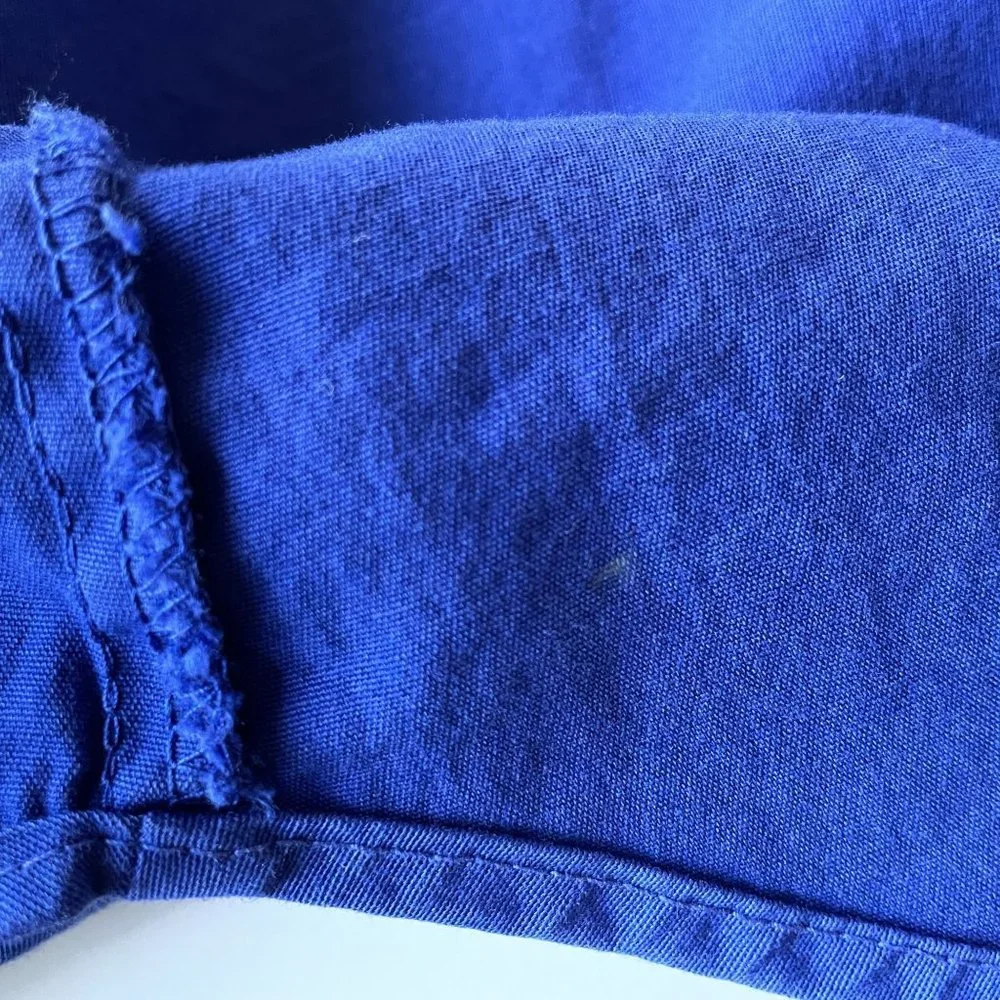 4/$25 Drawstrings of Malibu Long Sleeve Blue Cotton Shirt Travel Wear‎ Women S